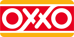 OXXO convenience store logo with white letters on a red background bordered by yellow.