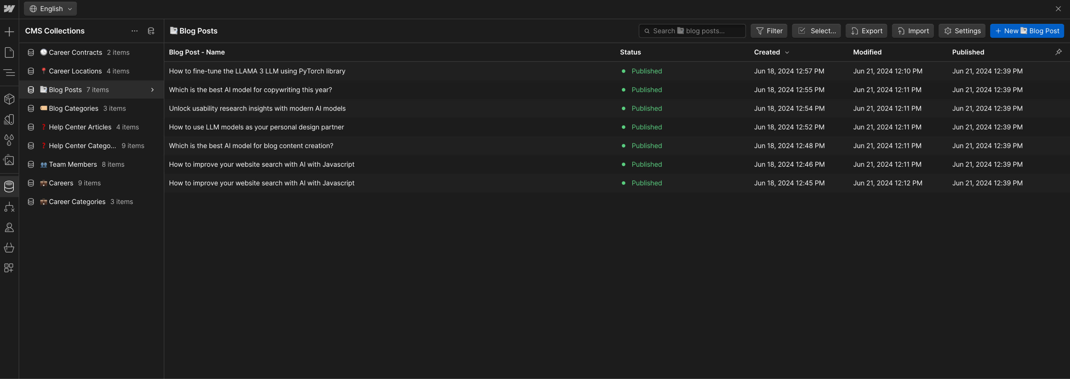 CMS Collection - Mega Webflow Template
