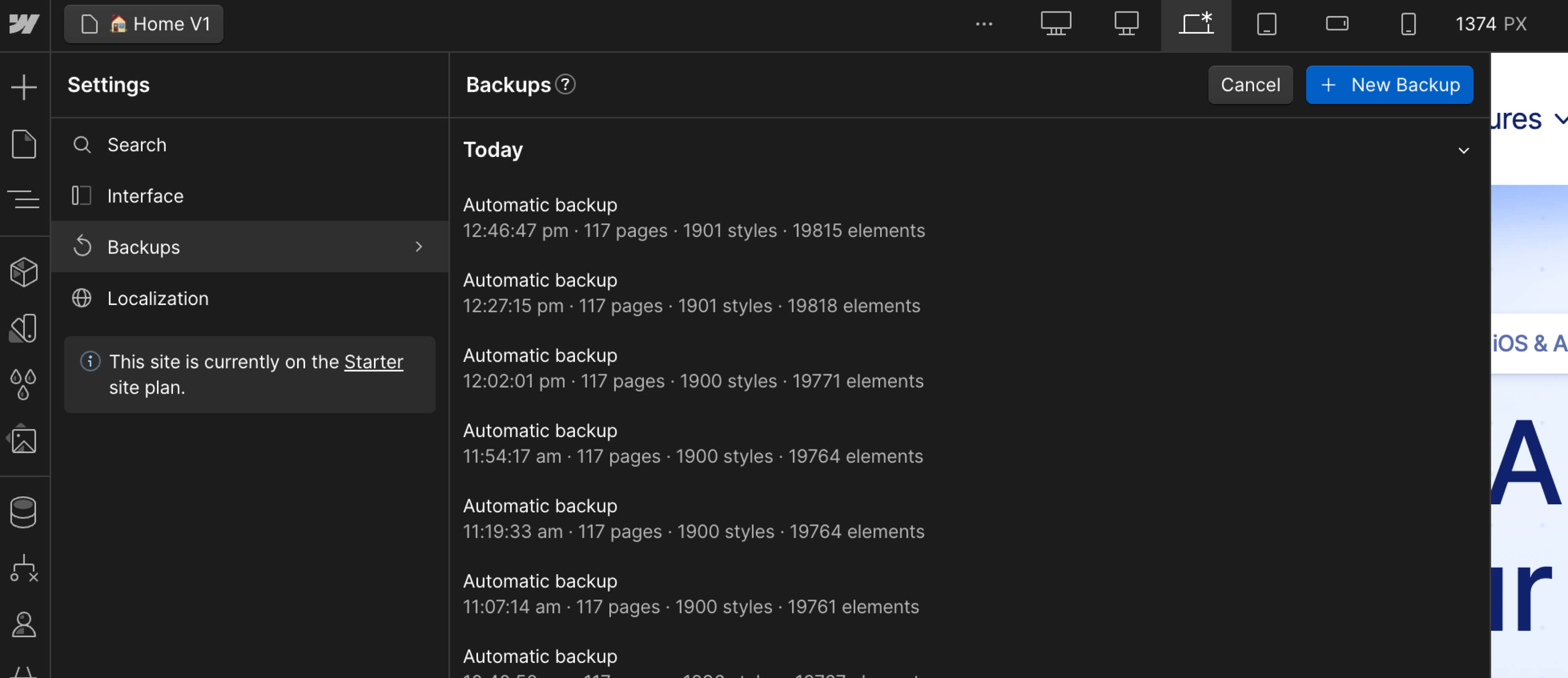 Backups - Mega Webflow Template