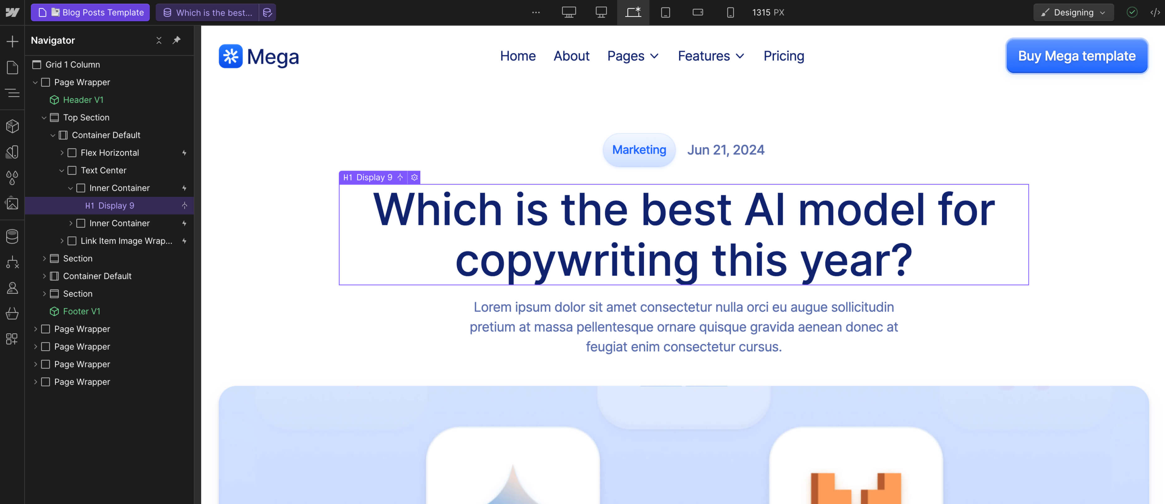 CMS Page - Mega Webflow Template