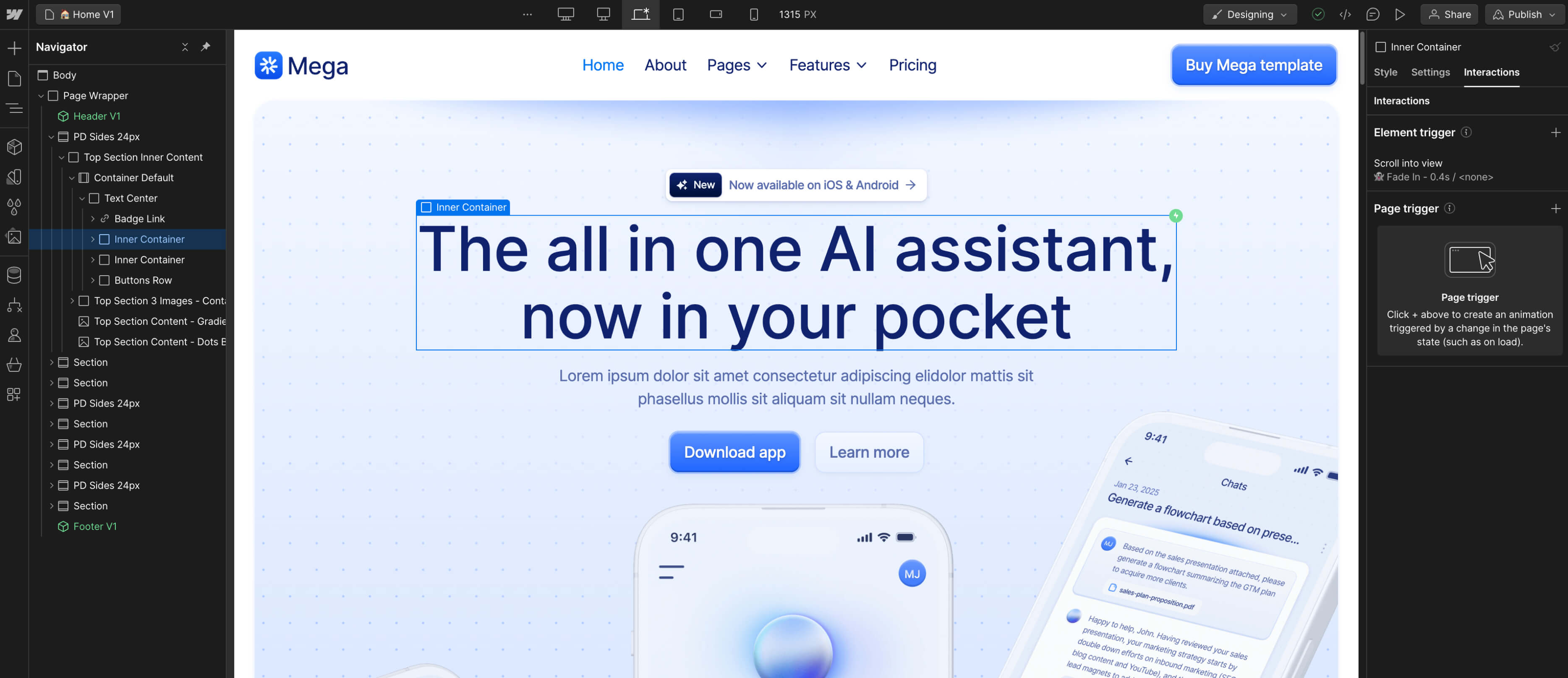 Animations - Mega Webflow Template