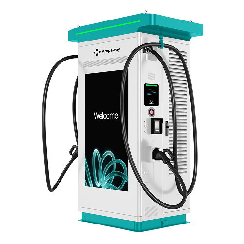 AMP MAX Plus Level 3 EV charger, angled view