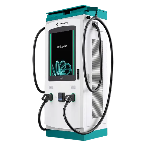 AMP LITE Level 3 EV charger, angled view