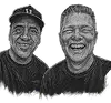 Pencil sketch of Jason and Kip, Co-Founders