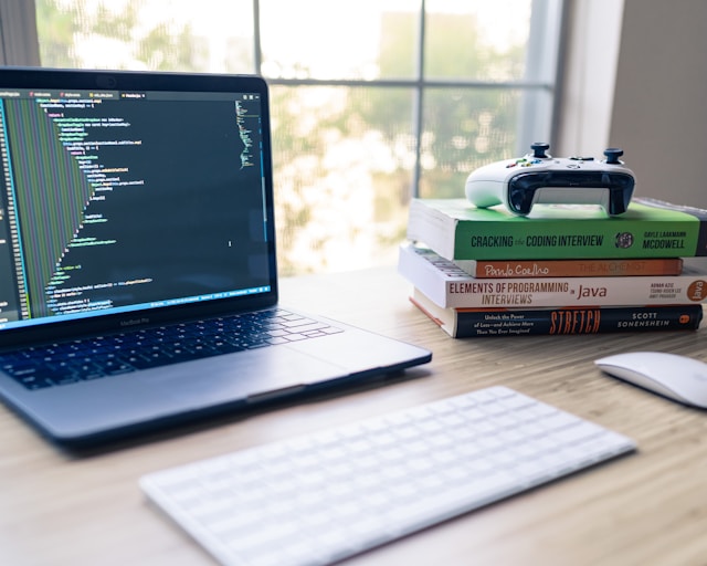 Laptop showing code being worked on