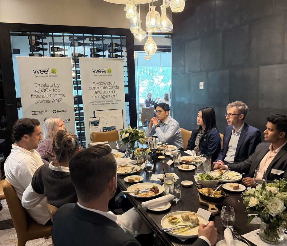 Finance leaders around the table at a Weel roundtable lunch