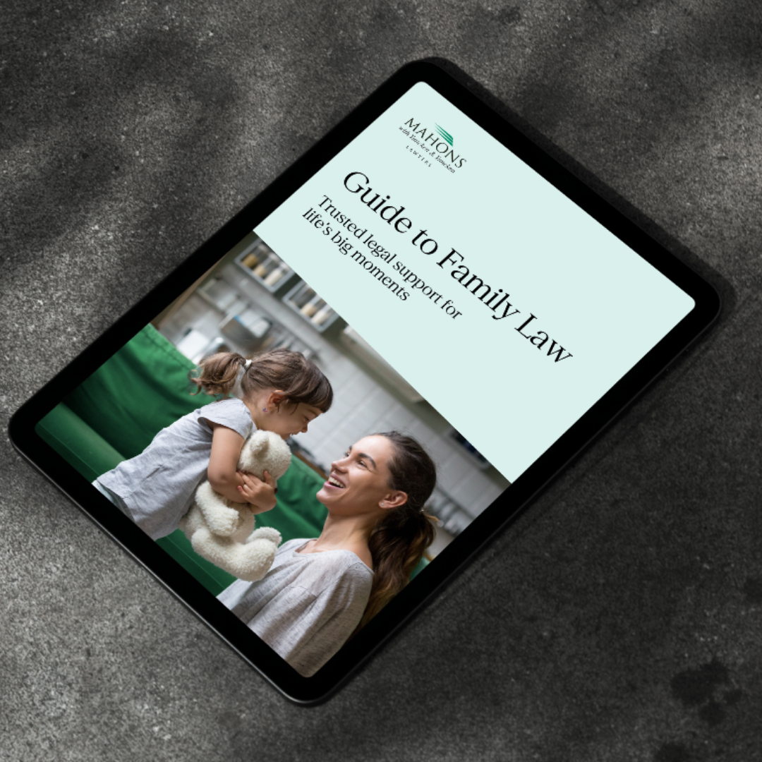 The cover of Mahon's 'Guide to Family Law' E-book