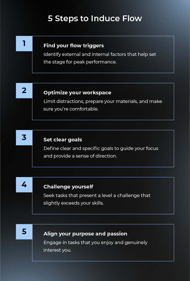 Steps to induce flow