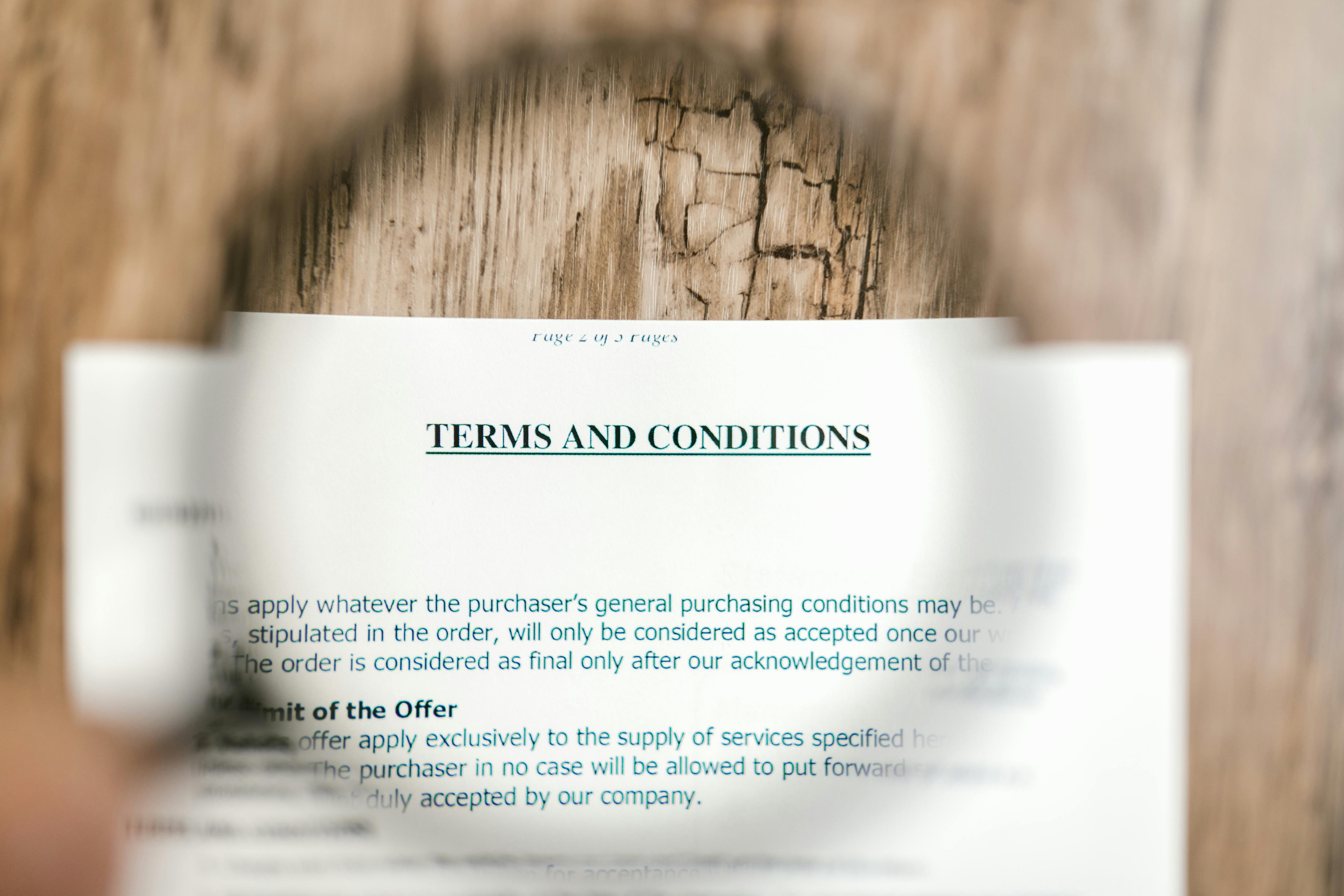 Terms and Conditions of Service