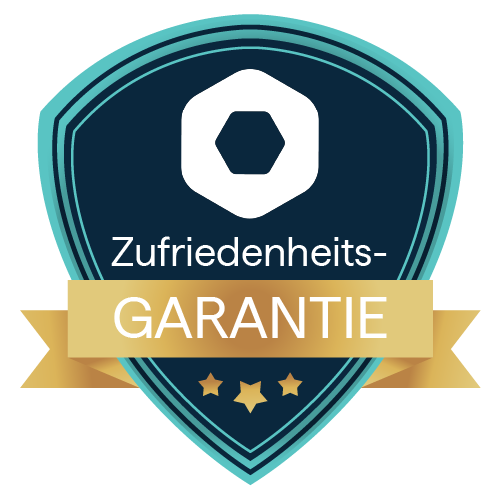 Badge für die Uniqkey Zufriedenheitsgarantie