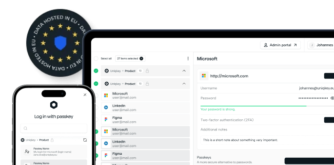 Die Oberfläche von Uniqkey
