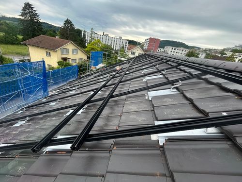 Unterkonstruktion auf einem Dach