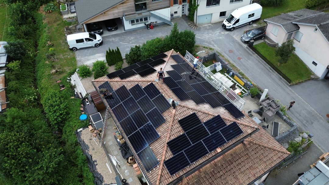 Photovoltaikanlage von Elementkraft Solar aus der Luft
