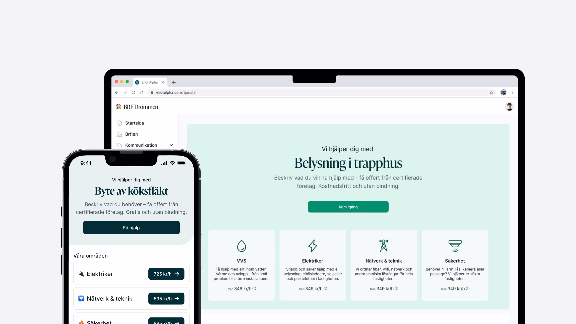 Dashboard mockup