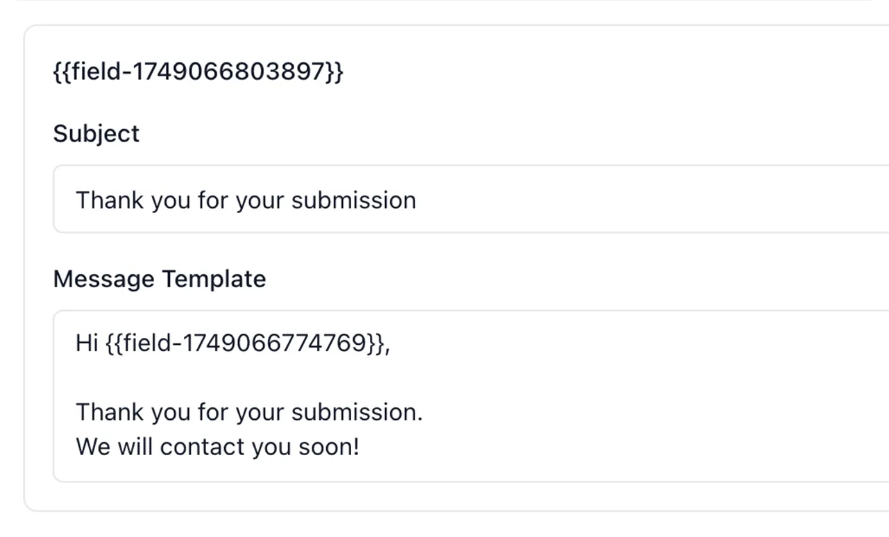 Form submission with custom email sending 