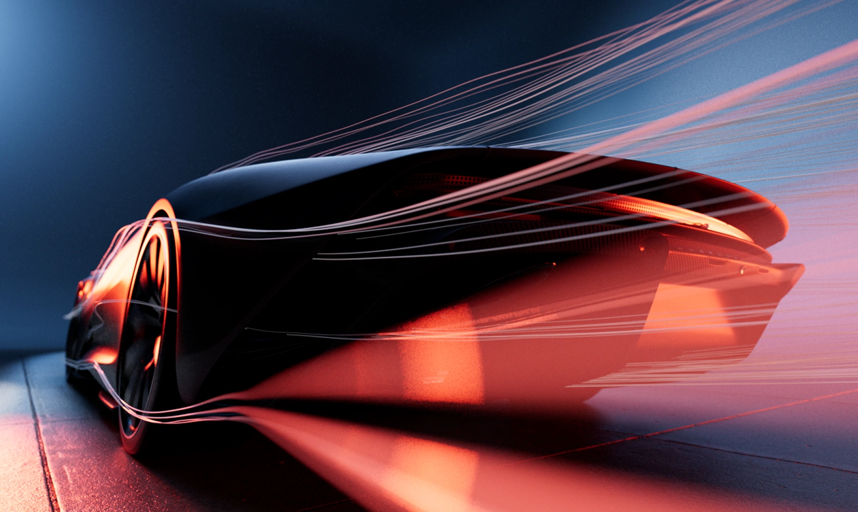 Realistic and Futuristic image of a super car.