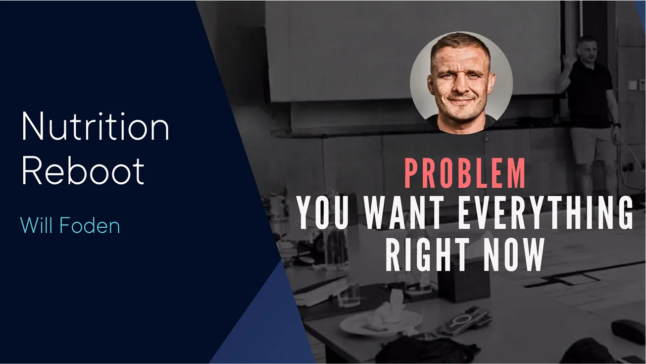 RISE Nutrition Reboot program title screen with Will Foden.