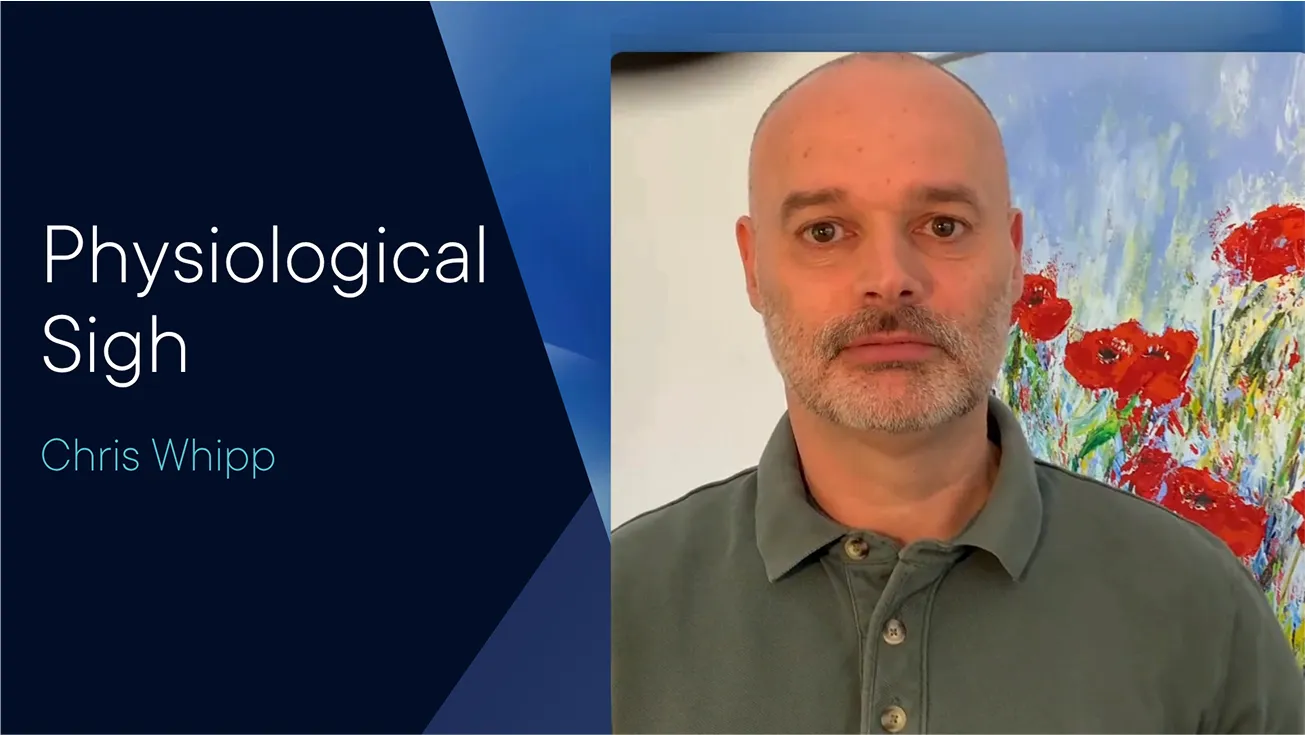 RISE presentation slide with title Physiological Sigh by Chris Whipp