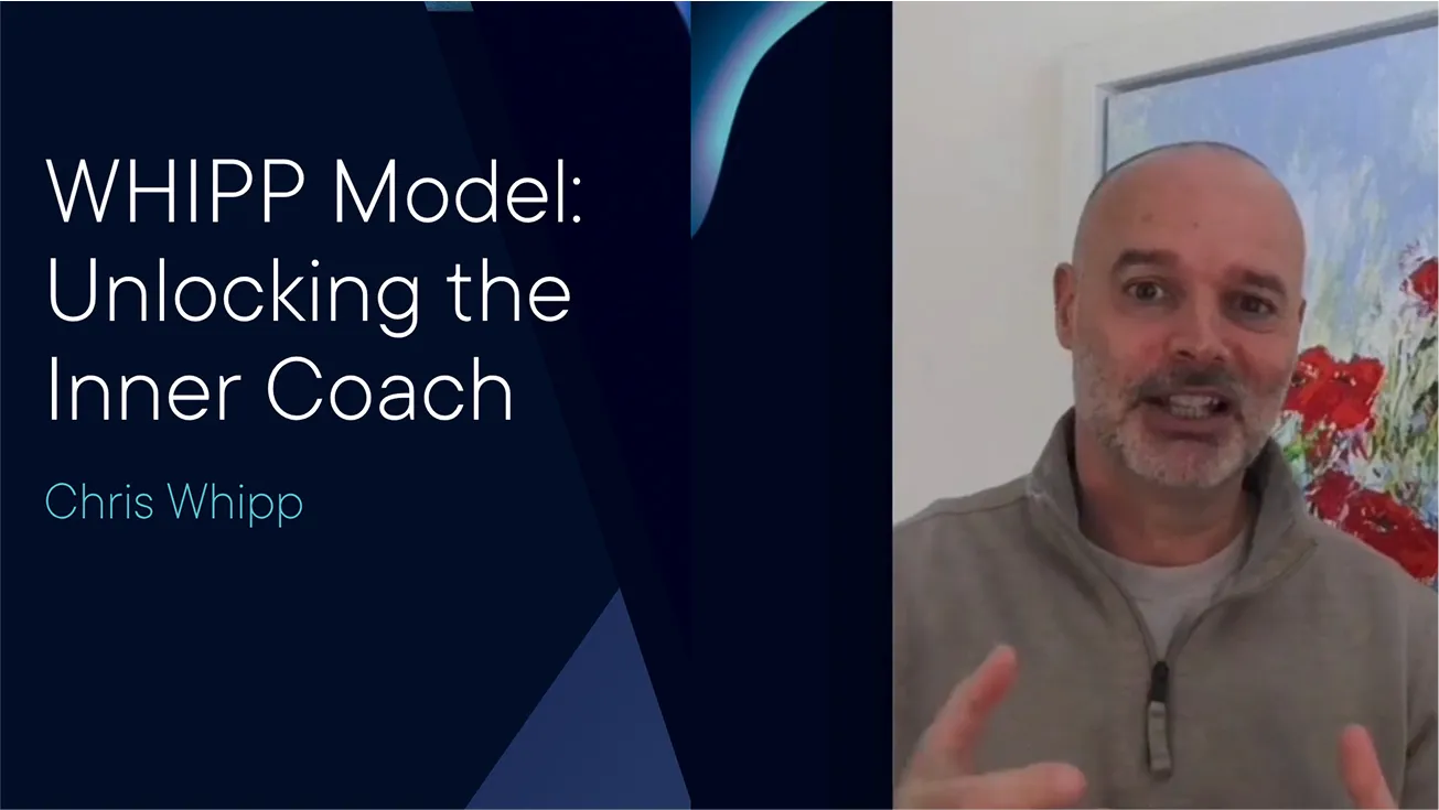 RISE presentation slide about WHIPP Model for unlocking the Inner Coach with Chris Whipp.