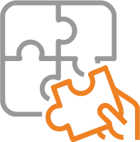 Icon representing engineering solution and innovative material conversion.