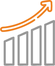 Icon representing manufacturing benefits, efficiency gains, and performance.