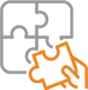Icon of puzzle pieces fitting together, representing Leoprint's approach to custom engineering and tailored packaging solutions for complex technical challenges.