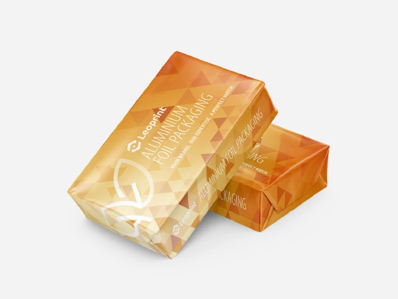 Mockup of high-performance aluminium foil laminates for dairy, demonstrating superior dead-fold memory and zero spring-back for precision wrapping on high-speed lines.