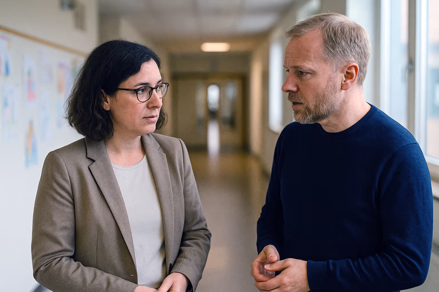 Two teachers talking