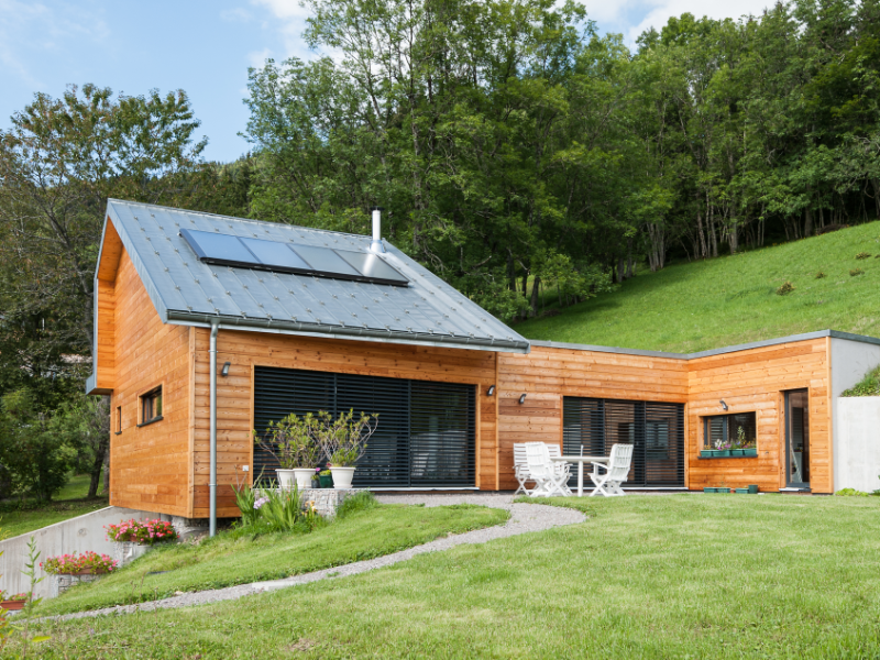 Maison en bois neuve en Vallée Verte labellisée Minergie conçue par l’architecte Bernard Vaudaux-Ruth