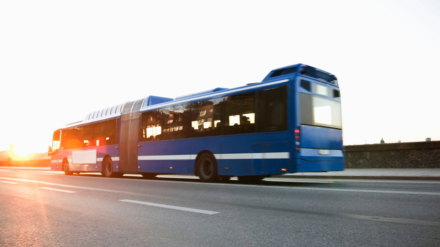 A buss driving on the road -colleting data points for Flowmapper