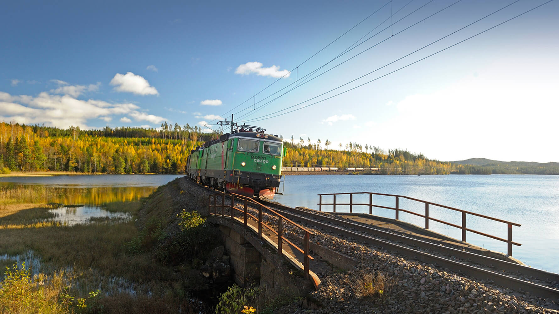 Train equipped with QTMS hardware running on monitored tracks – real-time condition tracking for safer railways