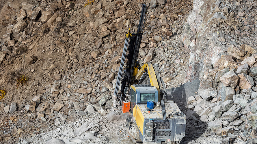 A construction site with a mining truck 