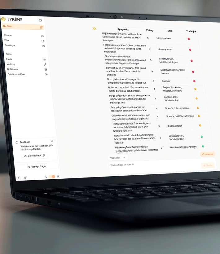 Sven AI is being used on a laptop compture