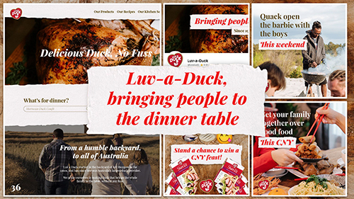 An overview of the assets created for the luv-a-duck campaign