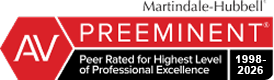 Martindale-Hubbell AV Preeminent rating 1998-2025 for Travis & Inman attorney Jeffrey M. Travis