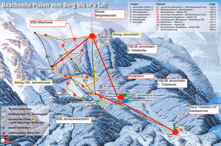 Pistenplan der Jennerbahn