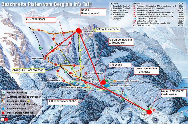 Pistenplan der Jennerbahn