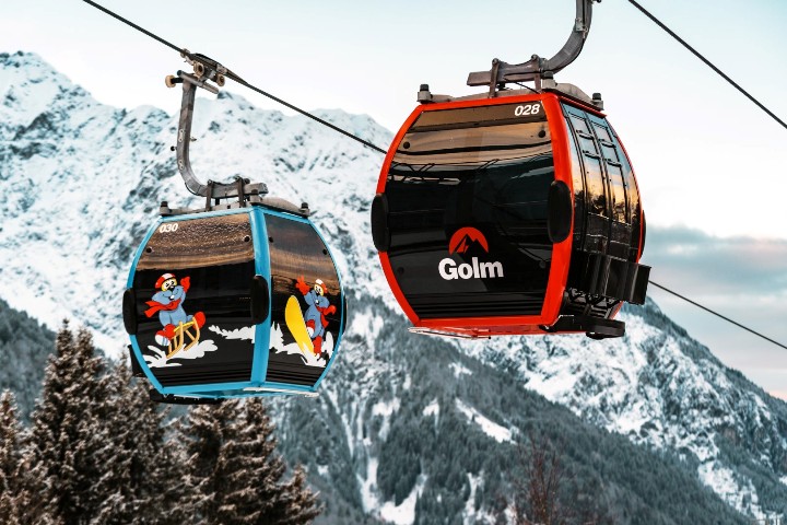 Kabinen der 8EUB Golmerbahn am Golm