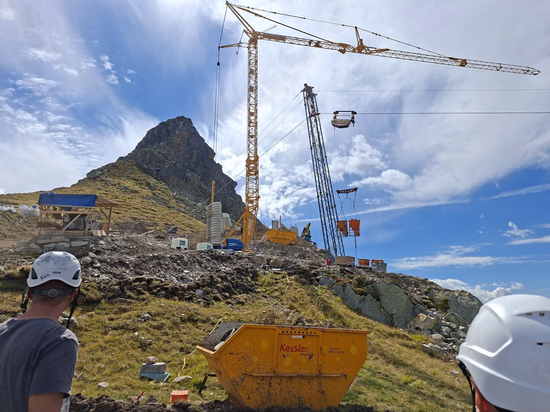 Baustelle der Bergstation Freda Bahn Anfang September, einen Monat nach dem Augustfoto