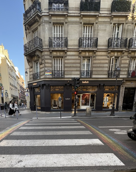 Paris corner builing with road walk