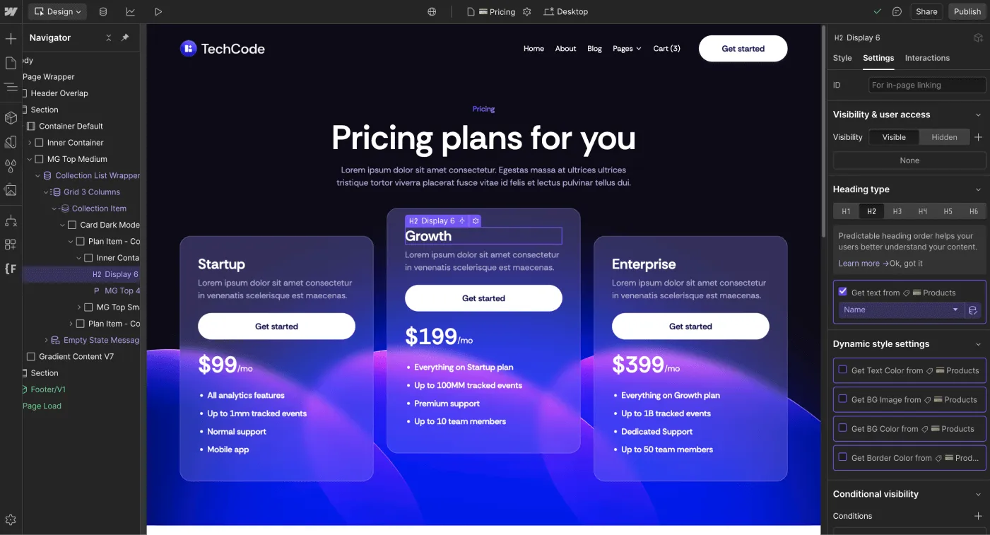 Ecommerce Content - TechCode Webflow Template | Brix Template