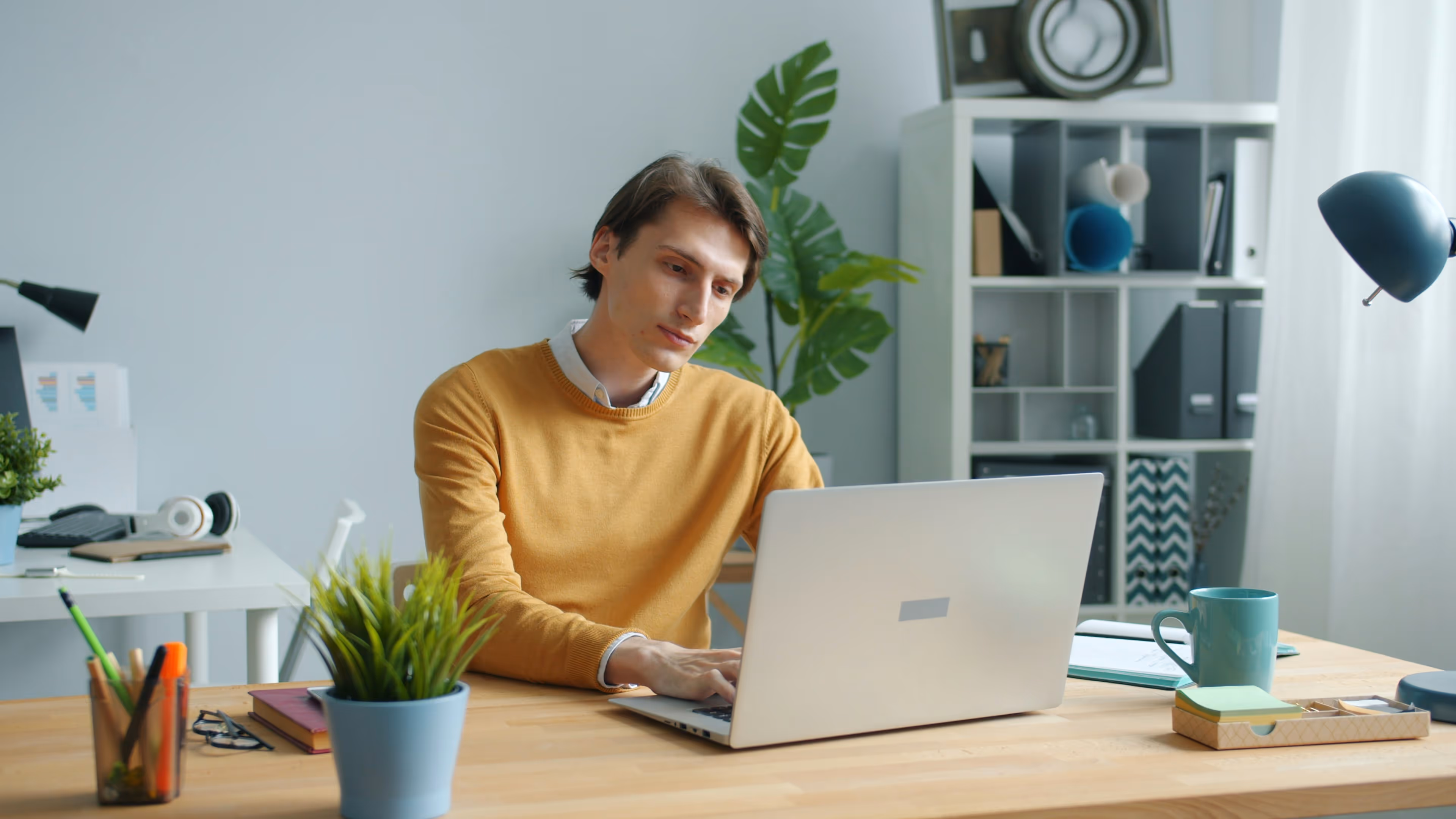 Man looking at computer