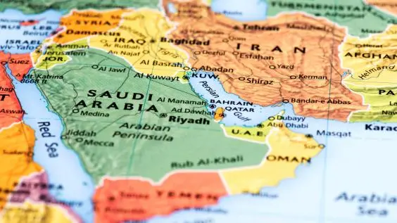 middle east map and persian gulf