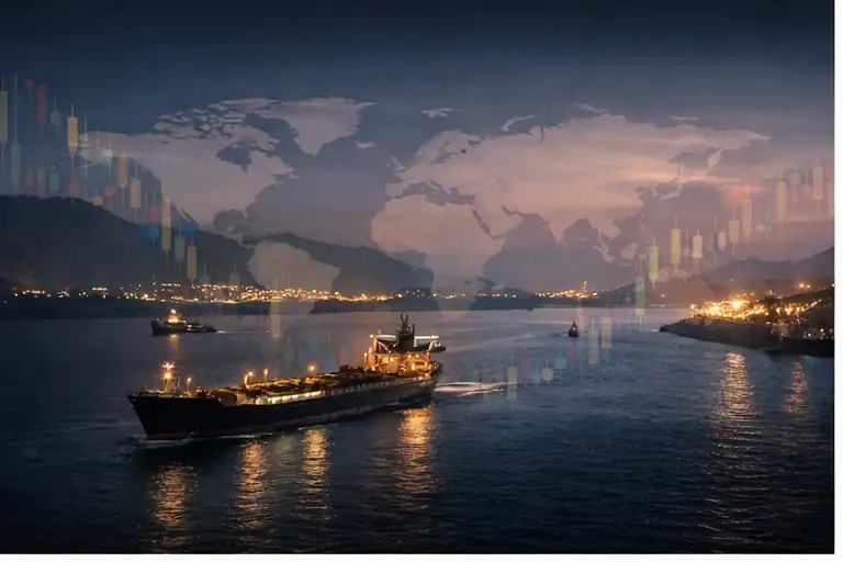 Strait of Hormuz oil shipping route illustrating geopolitical risk and global energy markets