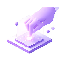 Illustration of a hand pushing button