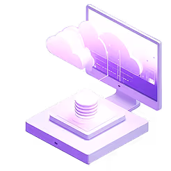 Illustration of computer and data