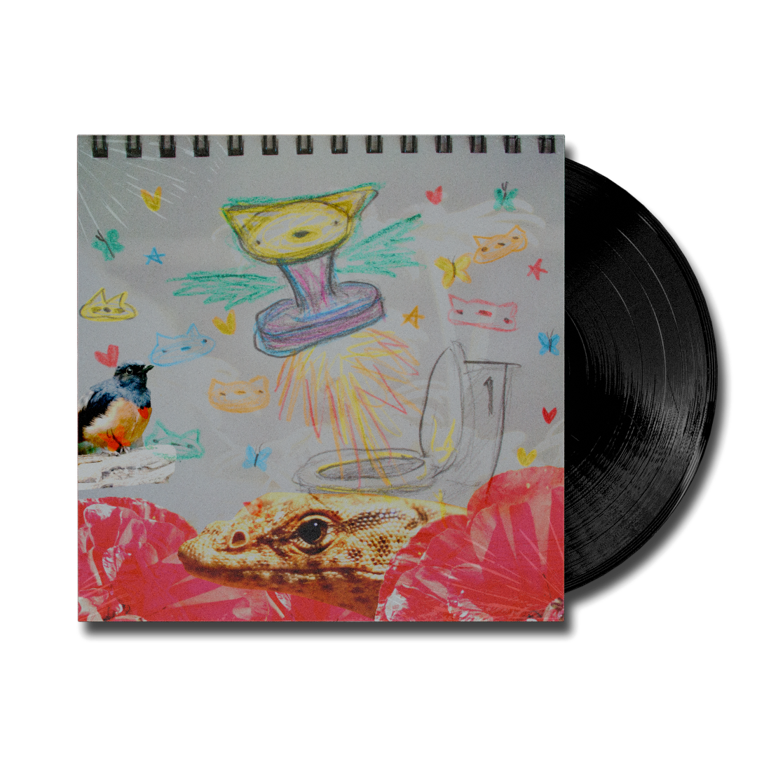 3d vinyl record with album cover of "God's will" by monkemanmatt