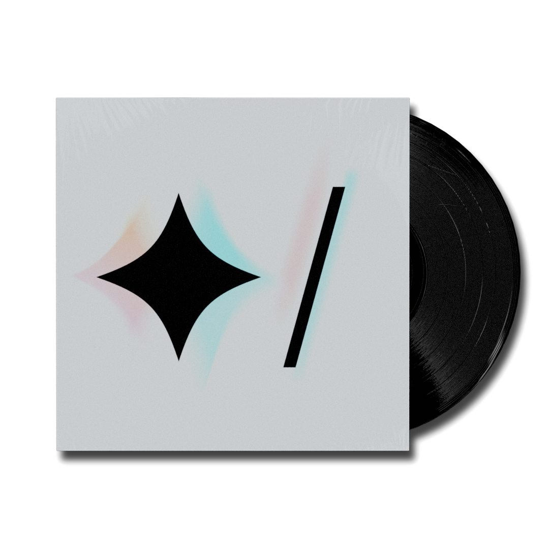 3d render of a Vinyl record with the cover art for starslight's album "2:25"