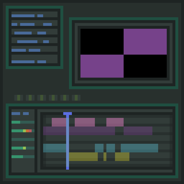 pixel art of video editing software.