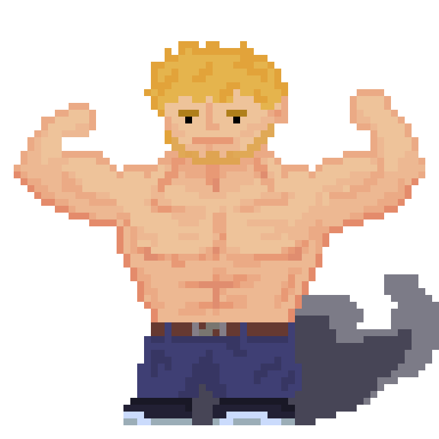 pixelart of Fin, a ear friend of matteo